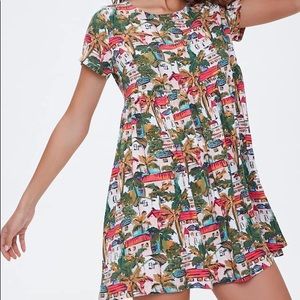 NEW Tropical Town Print Dress